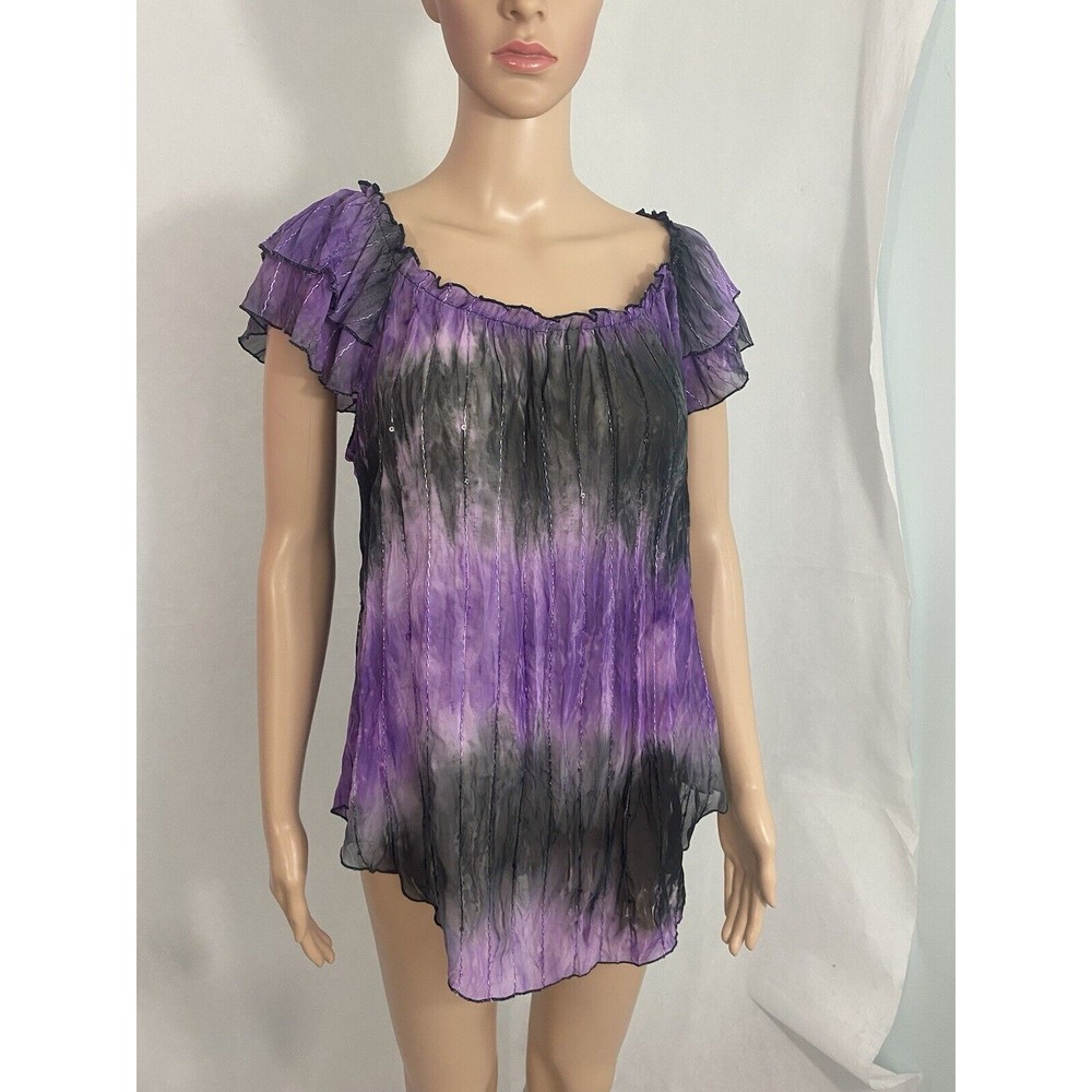 Serenade‎ womens large Purple And Black Blouse